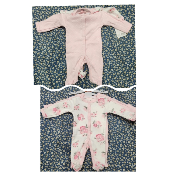 Hudson Baby Other - Floral and Dots Footies Pajamas (Preemie) by Hudson Baby